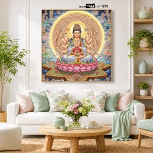 Chuẩn Đề Bồ Tát | Tranh hộp đèn cao cấp | Mã tranh 1258 | [tranhtam.com] - Ảnh 5