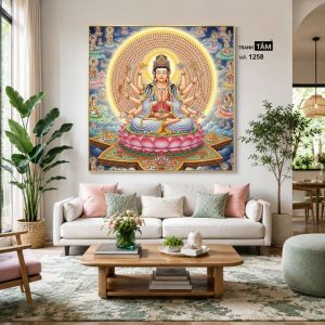 Chuẩn Đề Bồ Tát | Tranh hộp đèn cao cấp | Mã tranh 1258 | [tranhtam.com] - Ảnh 4