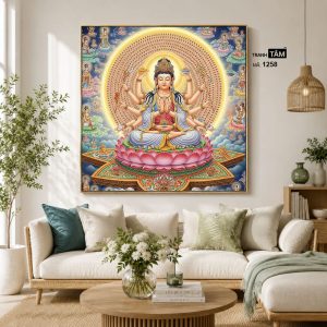Chuẩn Đề Bồ Tát | Tranh hộp đèn cao cấp | Mã tranh 1258 | [tranhtam.com] - Ảnh 3