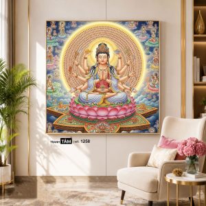 Alternative view of Chuẩn Đề Bồ Tát | Tranh hộp đèn cao cấp | Mã tranh 1258 | [tranhtam.com]