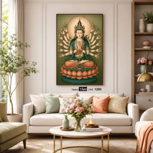 Chuẩn Đề Bồ Tát | Tranh hộp đèn cao cấp | Mã tranh 1260 | [tranhtam.com] - Ảnh 5