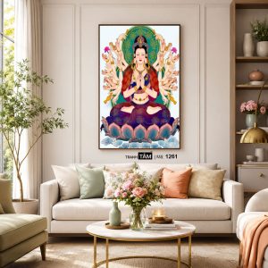 Chuẩn Đề Bồ Tát | Tranh hộp đèn cao cấp | Mã tranh 1261 | [tranhtam.com] - Ảnh 5