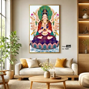 Chuẩn Đề Bồ Tát | Tranh hộp đèn cao cấp | Mã tranh 1261 | [tranhtam.com] - Ảnh 3