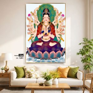 Alternative view of Chuẩn Đề Bồ Tát | Tranh hộp đèn cao cấp | Mã tranh 1261 | [tranhtam.com]