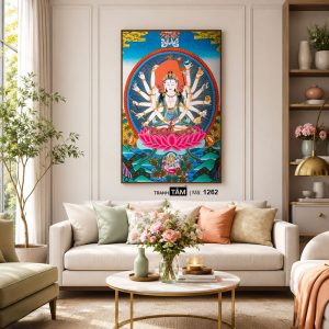 Chuẩn Đề Bồ Tát | Tranh hộp đèn cao cấp | Mã tranh 1262 | [tranhtam.com] - Ảnh 5