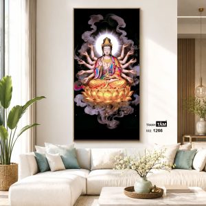 Chuẩn Đề Bồ Tát | Tranh hộp đèn cao cấp | Mã tranh 1266 | [tranhtam.com] - Ảnh 5
