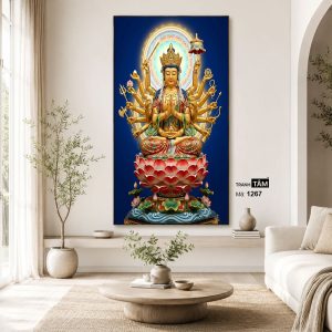 Chuẩn Đề Bồ Tát | Tranh hộp đèn cao cấp | Mã tranh 1267 | [tranhtam.com] - Ảnh 4
