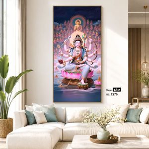 Chuẩn Đề Bồ Tát | Tranh hộp đèn cao cấp | Mã tranh 1270 | [tranhtam.com] - Ảnh 5