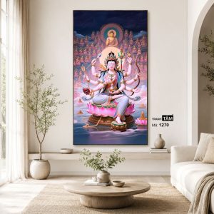 Chuẩn Đề Bồ Tát | Tranh hộp đèn cao cấp | Mã tranh 1270 | [tranhtam.com] - Ảnh 4