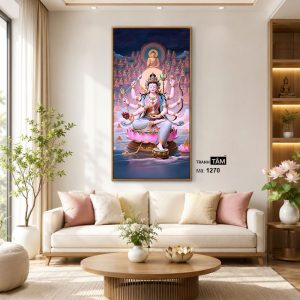Chuẩn Đề Bồ Tát | Tranh hộp đèn cao cấp | Mã tranh 1270 | [tranhtam.com] - Ảnh 3