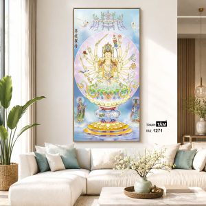 Chuẩn Đề Bồ Tát | Tranh hộp đèn cao cấp | Mã tranh 1271 | [tranhtam.com] - Ảnh 5