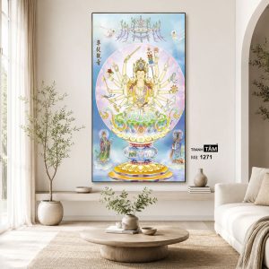 Chuẩn Đề Bồ Tát | Tranh hộp đèn cao cấp | Mã tranh 1271 | [tranhtam.com] - Ảnh 4