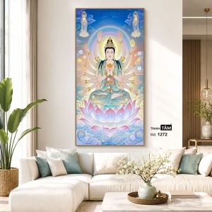 Chuẩn Đề Bồ Tát | Tranh hộp đèn cao cấp | Mã tranh 1272 | [tranhtam.com] - Ảnh 5