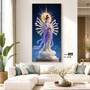 Chuẩn Đề Bồ Tát | Tranh hộp đèn cao cấp | Mã tranh 1278 | [tranhtam.com] - Ảnh 5