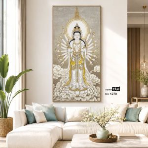Chuẩn Đề Bồ Tát | Tranh hộp đèn cao cấp | Mã tranh 1279 | [tranhtam.com] - Ảnh 5