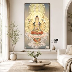 Chuẩn Đề Bồ Tát | Tranh hộp đèn cao cấp | Mã tranh 1283 | [tranhtam.com] - Ảnh 4