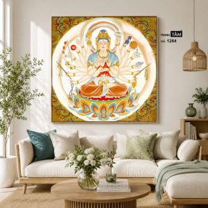 Chuẩn Đề Bồ Tát | Tranh hộp đèn cao cấp | Mã tranh 1284 | [tranhtam.com] - Ảnh 3