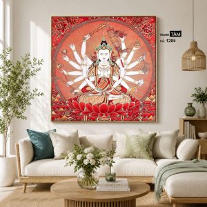 Chuẩn Đề Bồ Tát | Tranh hộp đèn cao cấp | Mã tranh 1285 | [tranhtam.com] - Ảnh 3