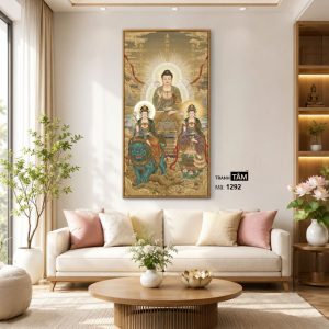 Hoa Nghiêm Tam Thánh | Tranh hộp đèn cao cấp | Mã tranh 1292 | Tranh TÂM - Ảnh 3