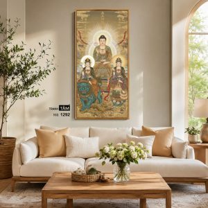 Alternative view of Hoa Nghiêm Tam Thánh | Tranh hộp đèn cao cấp | Mã tranh 1292 | Tranh TÂM
