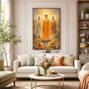 Hoa Nghiêm Tam Thánh | Tranh hộp đèn cao cấp | Mã tranh 1293 | Tranh TÂM - Ảnh 5
