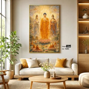 Hoa Nghiêm Tam Thánh | Tranh hộp đèn cao cấp | Mã tranh 1293 | Tranh TÂM - Ảnh 3