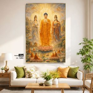 Alternative view of Hoa Nghiêm Tam Thánh | Tranh hộp đèn cao cấp | Mã tranh 1293 | Tranh TÂM