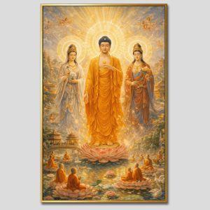 Hoa Nghiêm Tam Thánh | Tranh hộp đèn cao cấp | Mã tranh 1293 | Tranh TÂM
