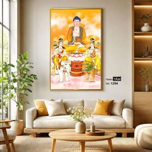 Hoa Nghiêm Tam Thánh | Tranh hộp đèn cao cấp | Mã tranh 1294 | Tranh TÂM - Ảnh 3
