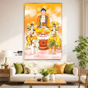 Alternative view of Hoa Nghiêm Tam Thánh | Tranh hộp đèn cao cấp | Mã tranh 1294 | Tranh TÂM