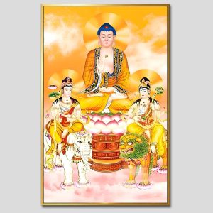 Hoa Nghiêm Tam Thánh | Tranh hộp đèn cao cấp | Mã tranh 1294 | Tranh TÂM