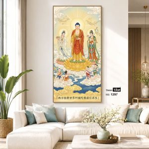Hoa Nghiêm Tam Thánh | Tranh hộp đèn cao cấp | Mã tranh 1297 | Tranh TÂM - Ảnh 5