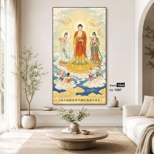 Hoa Nghiêm Tam Thánh | Tranh hộp đèn cao cấp | Mã tranh 1297 | Tranh TÂM - Ảnh 4