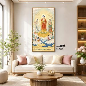 Hoa Nghiêm Tam Thánh | Tranh hộp đèn cao cấp | Mã tranh 1297 | Tranh TÂM - Ảnh 3
