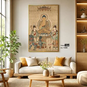 Hoa Nghiêm Tam Thánh | Tranh hộp đèn cao cấp | Mã tranh 1300 | Tranh TÂM - Ảnh 3