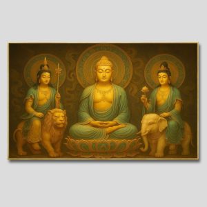 Hoa Nghiêm Tam Thánh | Tranh hộp đèn cao cấp | Mã tranh 1301 | Tranh TÂM