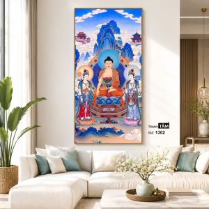 Hoa Nghiêm Tam Thánh | Tranh hộp đèn cao cấp | Mã tranh 1302 | Tranh TÂM - Ảnh 5