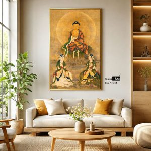 Hoa Nghiêm Tam Thánh | Tranh hộp đèn cao cấp | Mã tranh 1303 | Tranh TÂM - Ảnh 3