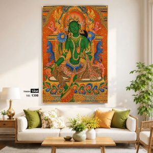 Alternative view of Đức Lục Độ Mẫu (Tara Xanh) | Tranh hộp đèn cao cấp | Mã tranh 1306 | Tranh TÂM