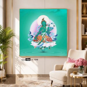 Đức Lục Độ Mẫu (Tara Xanh) | Tranh hộp đèn cao cấp | Mã tranh 1310 | Tranh TÂM - Ảnh 3