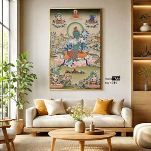 Đức Lục Độ Mẫu (Tara Xanh) | Tranh hộp đèn cao cấp | Mã tranh 1311 | Tranh TÂM - Ảnh 3