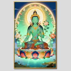 Đức Lục Độ Mẫu (Tara Xanh) | Tranh hộp đèn cao cấp | Mã tranh 1312 | Tranh TÂM
