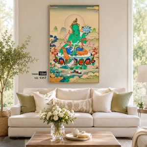 Đức Lục Độ Mẫu (Tara Xanh) | Tranh hộp đèn cao cấp | Mã tranh 1317 | Tranh TÂM - Ảnh 4
