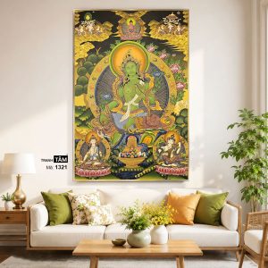 Alternative view of Đức Lục Độ Mẫu (Tara Xanh) | Tranh hộp đèn cao cấp | Mã tranh 1321 | Tranh TÂM