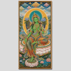 Đức Lục Độ Mẫu (Tara Xanh) | Tranh hộp đèn cao cấp | Mã tranh 1323 | Tranh TÂM
