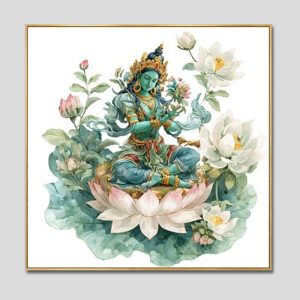Đức Lục Độ Mẫu (Tara Xanh) | Tranh hộp đèn cao cấp | Mã tranh 1329 | Tranh TÂM