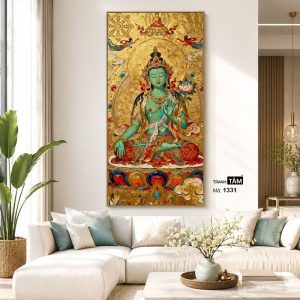 Đức Lục Độ Mẫu (Tara Xanh) | Tranh hộp đèn cao cấp | Mã tranh 1331 | Tranh TÂM - Ảnh 5