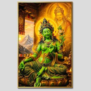 Đức Lục Độ Mẫu (Tara Xanh) | Tranh hộp đèn cao cấp | Mã tranh 1336 | Tranh TÂM