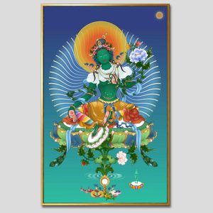 Đức Lục Độ Mẫu (Tara Xanh) | Tranh hộp đèn cao cấp | Mã tranh 1338 | Tranh TÂM