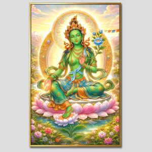 Đức Lục Độ Mẫu (Tara Xanh) | Tranh hộp đèn cao cấp | Mã tranh 1339 | Tranh TÂM